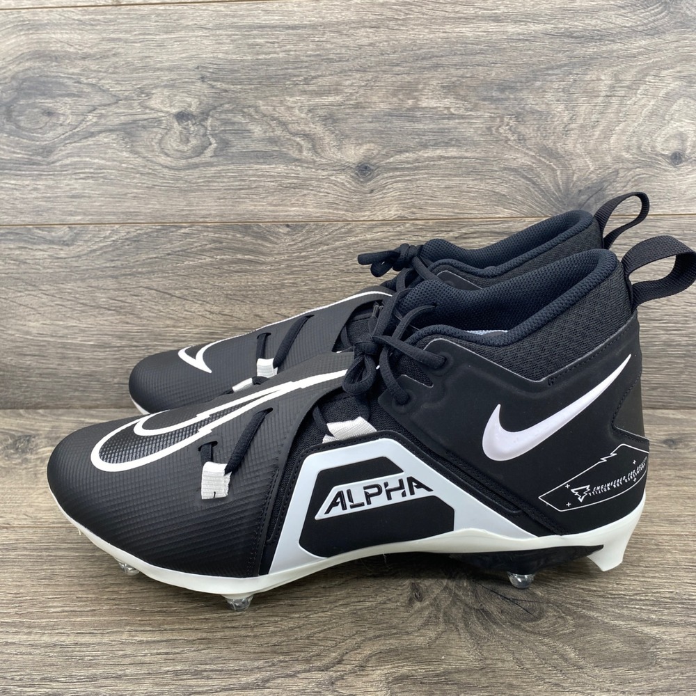 Nike Alpha Menace Elite 3 Football Cleats Mens 14.5 W Black White DR5662-001